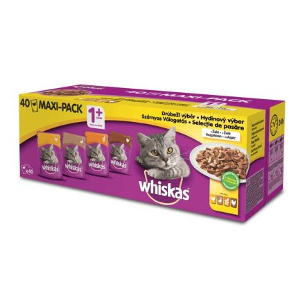 Whiskas tasakos vegyes válogatás aszpikban felnőtt macskák számára 40 x 85g