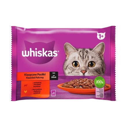 WHISKAS CAT POUCH 4X85G HÚSOS-ZÖLDSÉGES