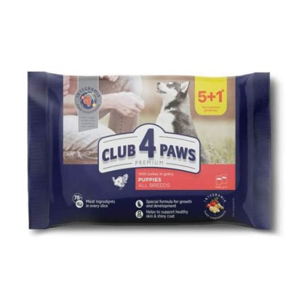 CLUB4PAWS DOG POUCH 6X80G PUPPY