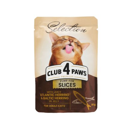CLUB 4 PAWS PREMIUM CAT SELECTION NEDVES ELEDEL HERING JELLY 80G
