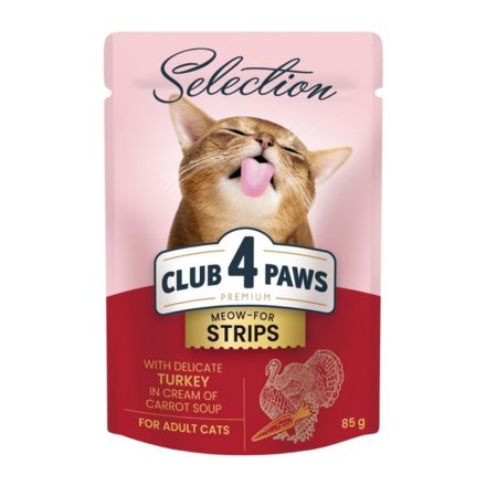 CLUB 4 PAWS PREMIUM CAT NEDVES ELEDEL PULYKA, RÉPA SZÓSZBAN 85G