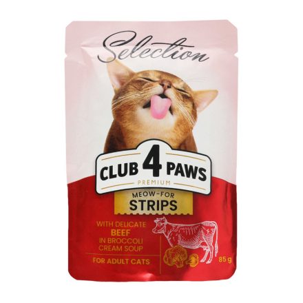 CLUB 4 PAWS PREMIUM CAT NEDVES ELEDEL MARHA, BROKKOLI SZÓSZBAN 85g