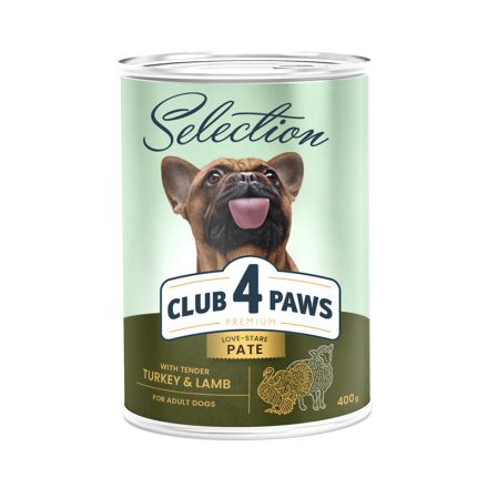 CLUB 4 PAWS PREMIUM DOG NEDVES ELEDEL PULYKA-BÁRÁNY 400G