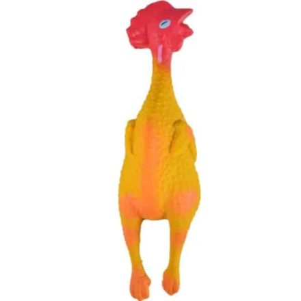 Flamingo Játék latex csirke sípolós 14cm