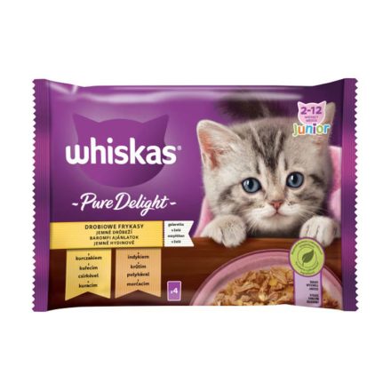 WHISKAS CAT POUCH JUN CAS PURE DELI 4X85G SZÁRNYAS