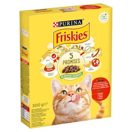 Friskies száraz macskaeledel marhával, csirkével és zöldségekkel 300g