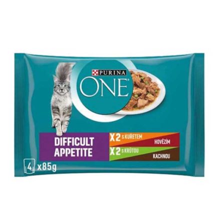 PURINA ONE CAT DIFFICULT APPETITE 4X85G CSIRKE-PULYK