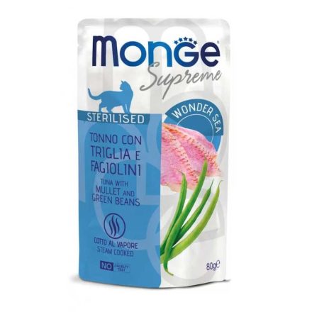 MONGE CAT TONHAL-MULLETT-ZÖLDBAB 80G STERILISED 