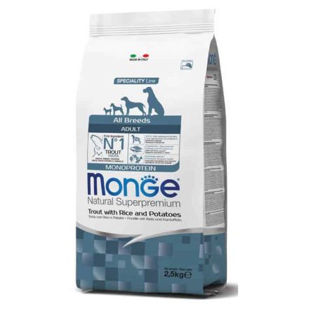 MONGE DOG Monoprotein Pisztráng rizzsel és burgonyával 12Kg