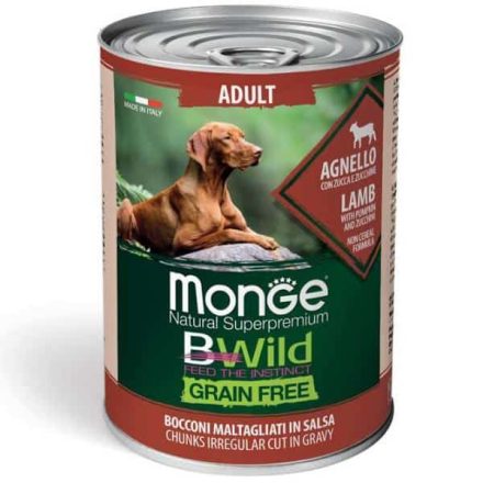 Monge Dog Bwild Gabonamentes eledel báránnyal 400g