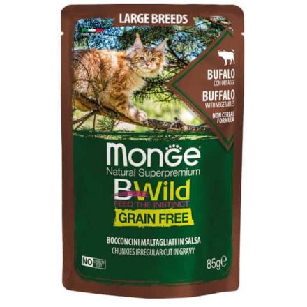 Monge Cat Bwild Bivaly zöldségekkel szószban 85g