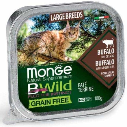 Monge Cat Bwild Pástétom - Bivaly zöldségekkel 100g