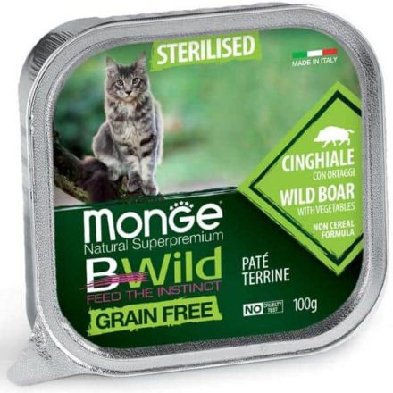 Monge Cat Bwild Pástétom - vaddisznó zöldségekkel - ivartalanított macskáknak - 100g