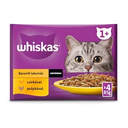 WHISKAS CAT POUCH ASZPIKBAN 4X85G BAROMF. VÁL.