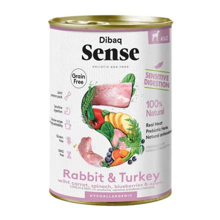 Dibaq Sense DOG Cans RABBIT 380G NYÚL