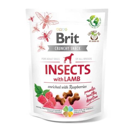 BRIT CARE DOG CRACKER INSECTS 200G BÁRÁNY- MÁLNA